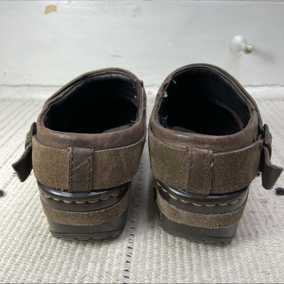 BORN Darly Castagno Brown Leather Harness Clogs 6 - Picture 7 of 11